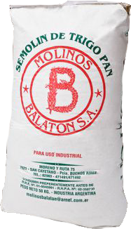 Molino Balaton harinas semolin bolsas 50 kg y 25kg